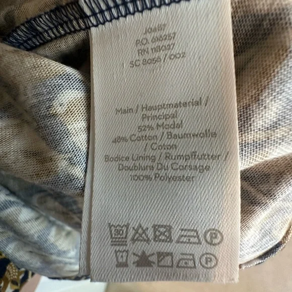 Boden Navy and Gold Bird Patterned Long Sleeve Dress - Picture 5 of 5